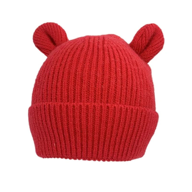 

Cute Bear Baby Hat with Ears Autumn Winter Knitted Kids Bonnet Hat Beanie