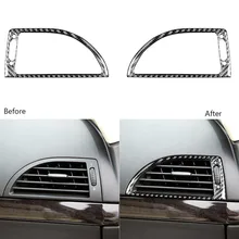 

2Pcs Dashboard Side Air Vent Outlet Trim Cover Air Conditioning Cover Trim Carbon Fiber For BMW 6Series E63 E64 2004-10