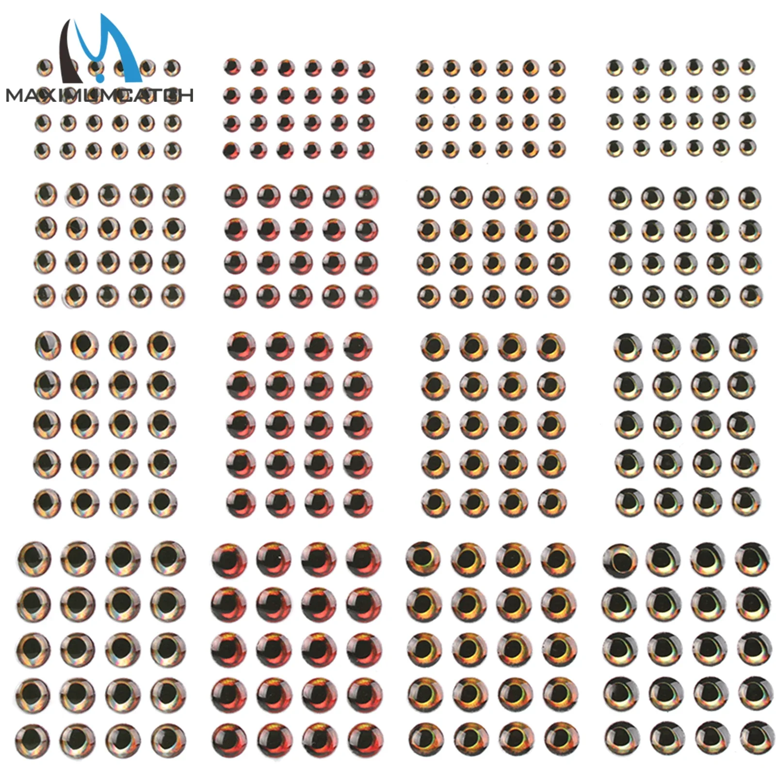 MAXCATCH 2D/3D/4D Angelköder-Augen 3mm-15mm Fliegenbindematerial Realistische Harz-Fischaugen DIY Fliegenfischen Köderherstellung – Detail 18