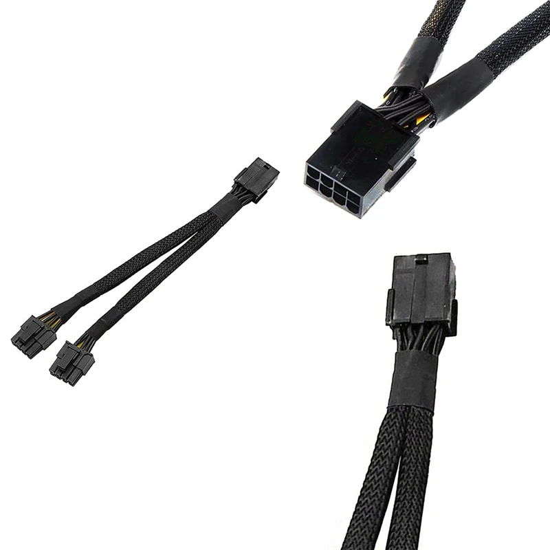 

GPU Pcie 8 Pin Female To Dual 2X 8 Pin(6+2) Male PCI Express Power Adapter Braided Y-Splitter Extension Cable,20Cm