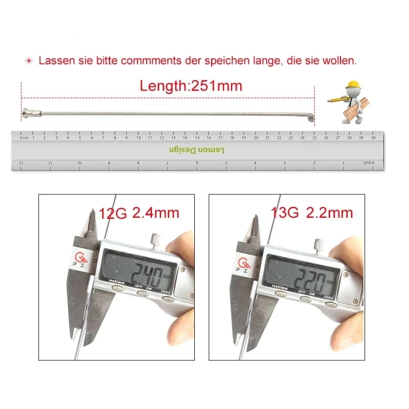 5 Sets 12G 54-295mm Length Bicycle Stainless Steel Spokes With Nipples J bend Silver Mountain Bike Spokes Cycling Repair Tool
