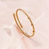 1Pc Stainless Steel Simple Beads Twist Cable Wire Bracelet For Women Kpop Styles Punk Open wrist Men Bangle Jewelry Accessories 3
