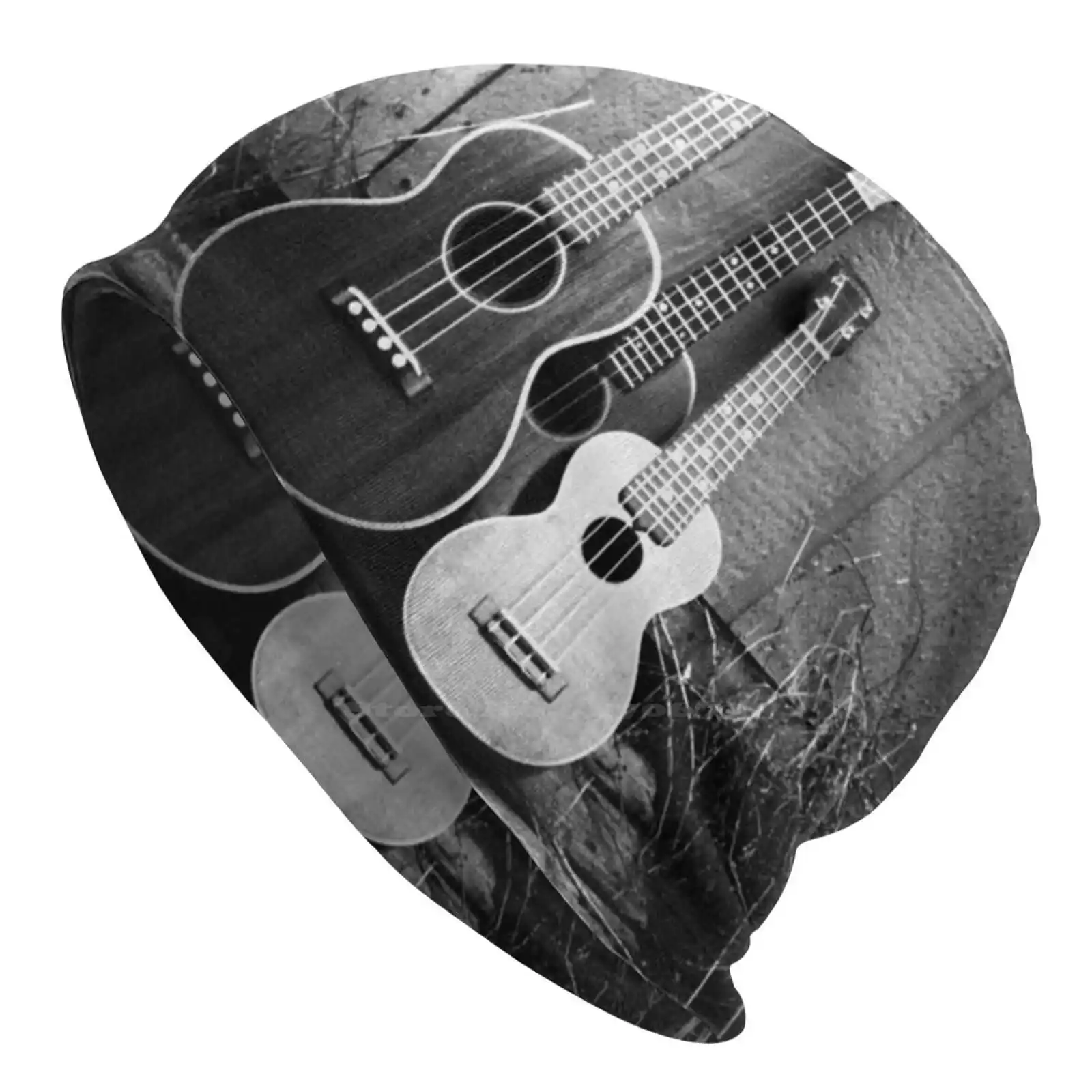 Ritratto Di Famiglia Cappello Lavorato A Maglia Berretto Caldo Berretti Da Esterno Diana Mini Lomografia B W 35Mm Film Chitarra Ukulele