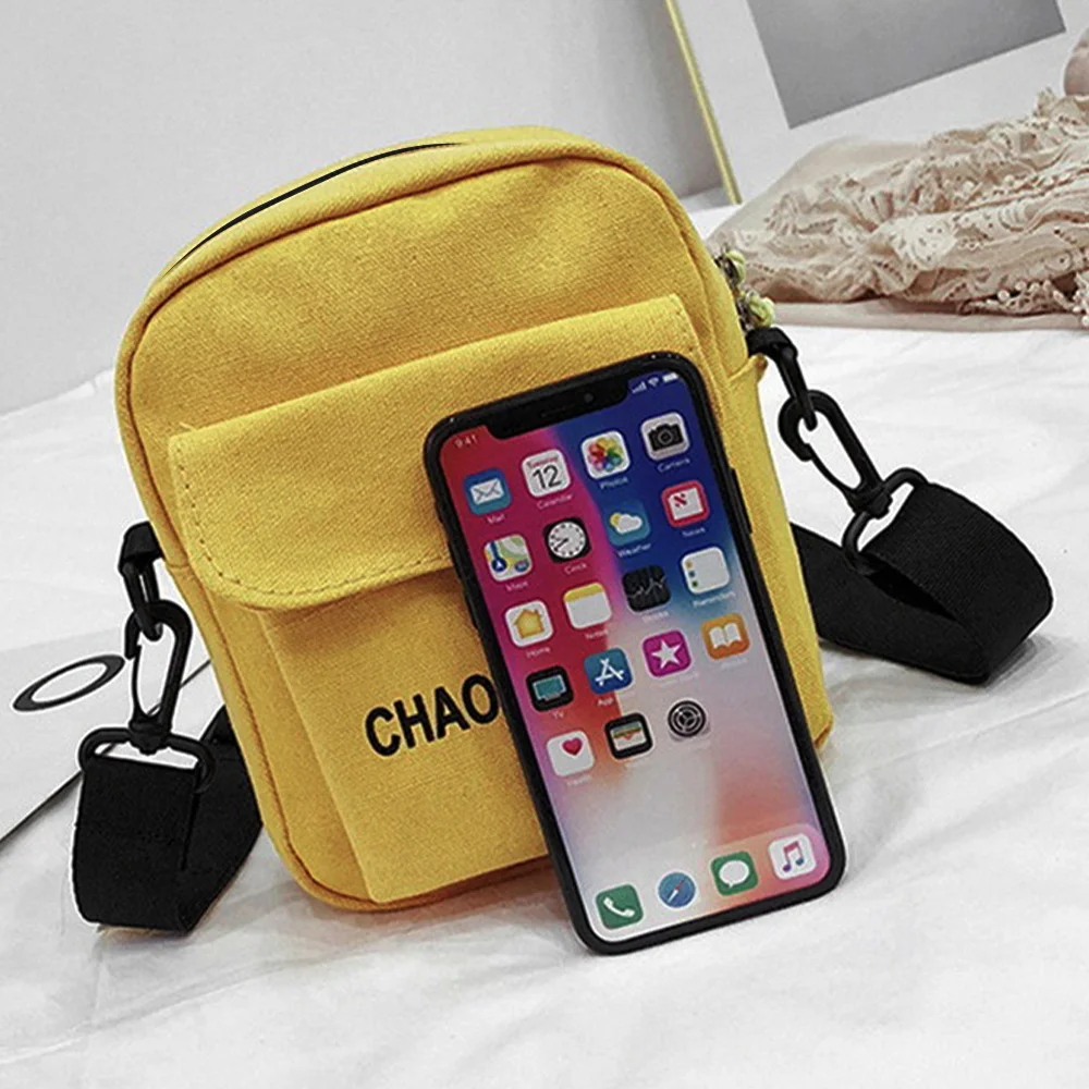 Canvas Small Square Bag Canvas Shopping One-shoulder Bag Diagonal Crossbody Phone Package Cosmetic Key Card Coin Purses Handbags