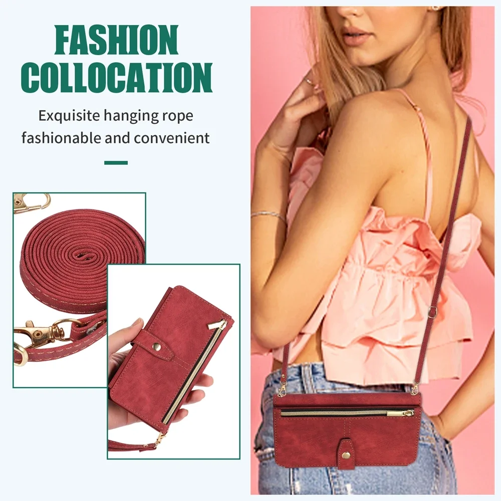 Crossbody Wallet Phone Case with Lanyard