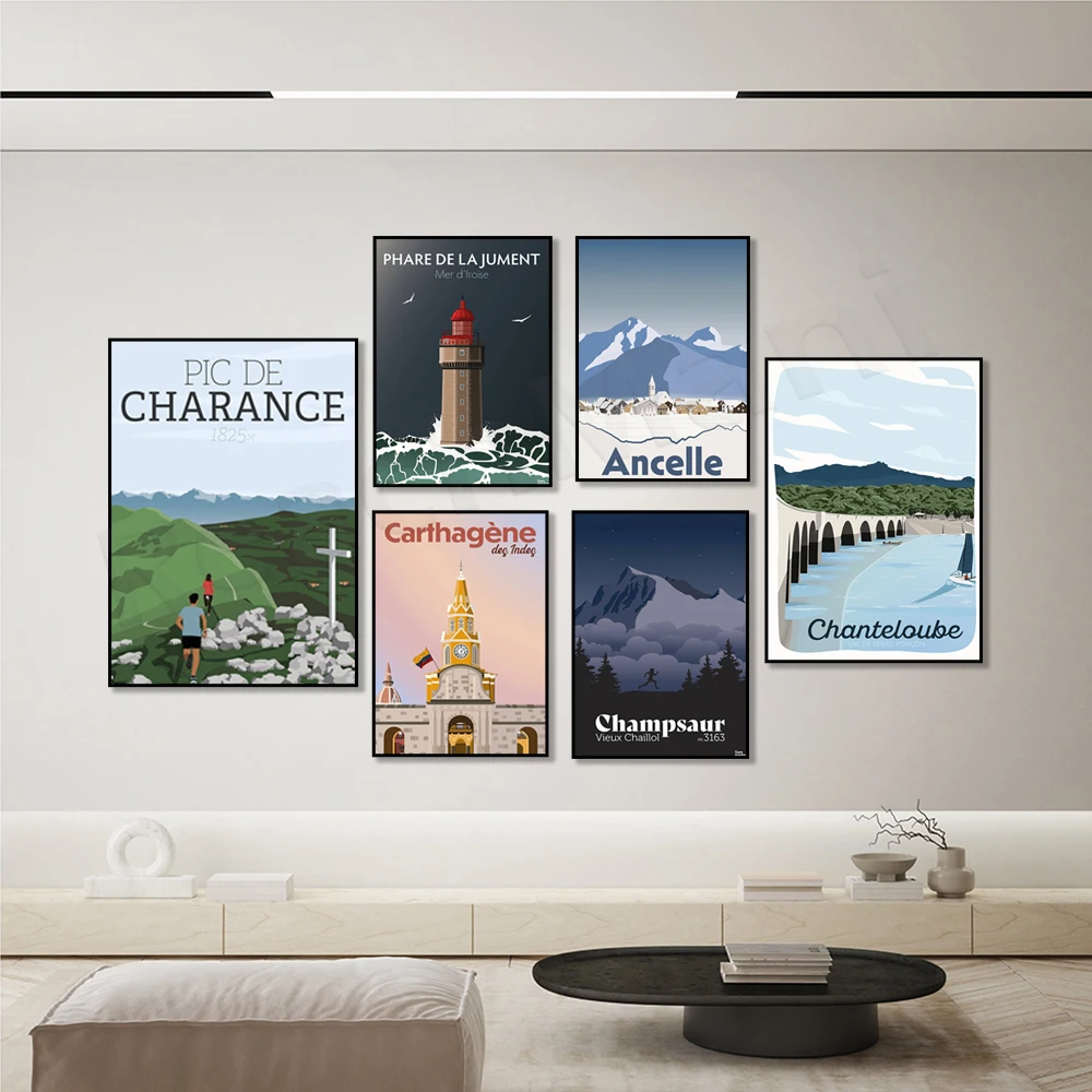 

Cartagena de Indias, Orec-sur-Loire, Lake Serre-Poncon - Paddle, Champsaur, Lighthouse of the Mare, Poster Pic de Charance