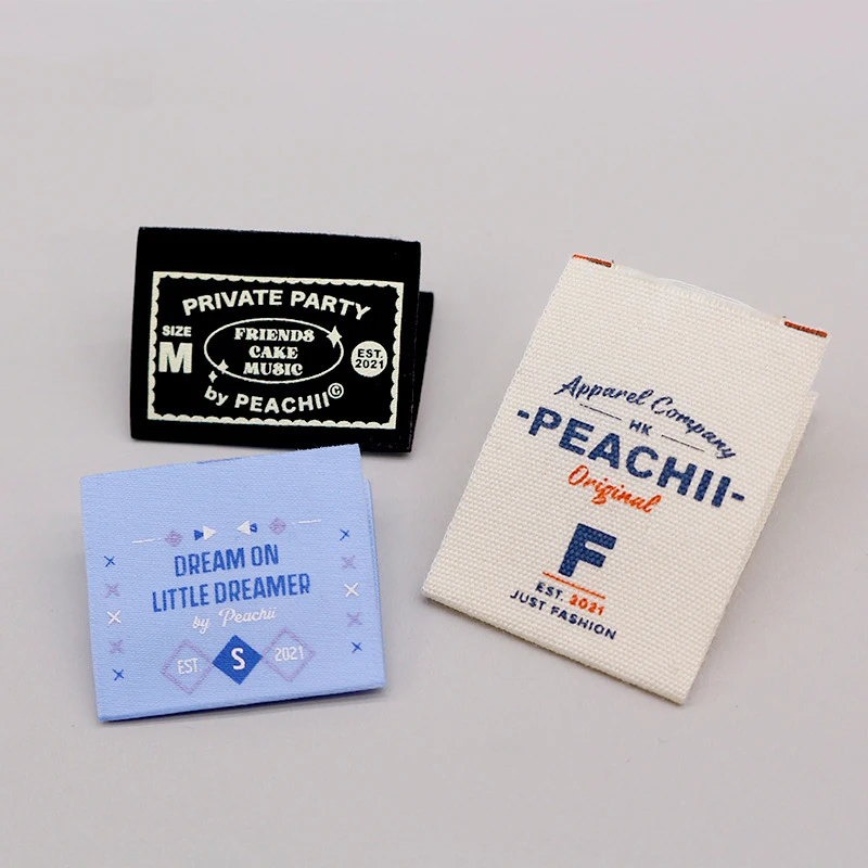 Name Clothing Woven Label Garment Fabric Label with 2x5cm End Fold/Center Fold Hight Quality