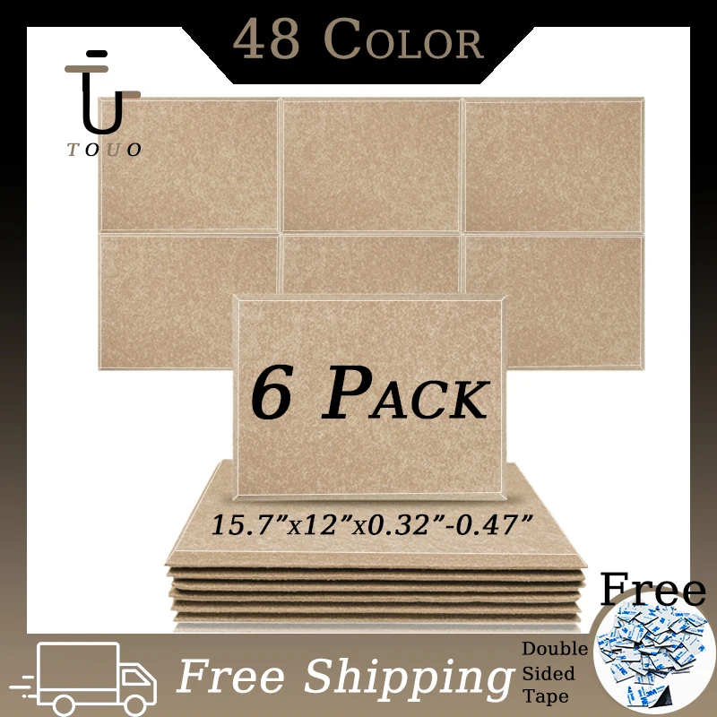 

TOUO 6 Pcs Acoustic Panels Home Studio Soundproof Panel Acoustic Treatment Wall Panels Bedroom Sound-Absorbing Panels