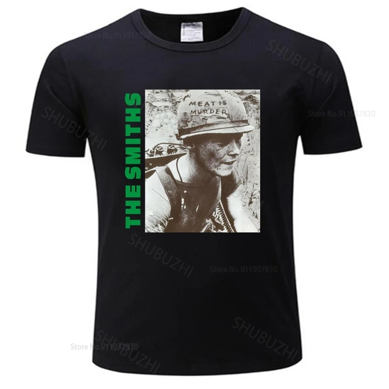 Men O-Neck Tshirt Fashion Brand T-Shirt Black New The Smiths T Shirt Top English Rock Band Meat Is Murder 1985 Morrissey Marr