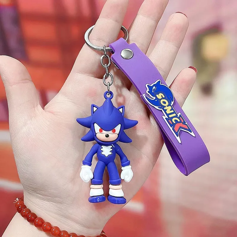 Llaveros de Sonics, llaveros de dibujos animados de Anime, bolsa de PVC, accesorios colgantes, figuras, modelos de muñecas, juguetes kawaii para niños, regalos de cumpleaños para niños