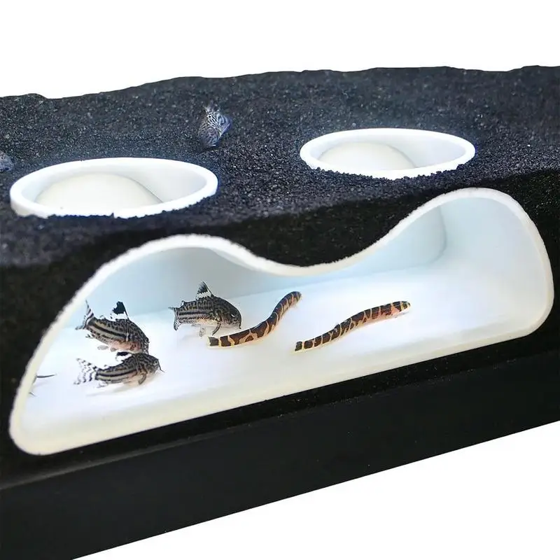 Shrimp Cave Aquarium Tunnel Natural Curve Aquarium Underground Corner Cave Viewing Aquatic Life Gravel Tunnel For Bettas
