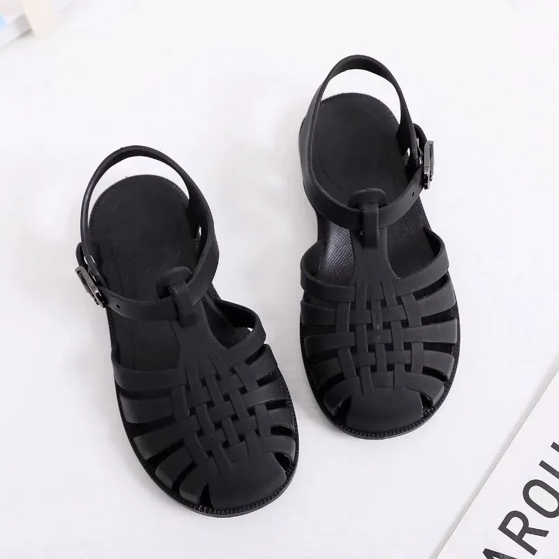 Child Beach Shoes for Sea Summer Girls Gladiator Sandals Baby Soft Non-slip Princess Jelly Shoes Boy Roman Flip-flops 4
