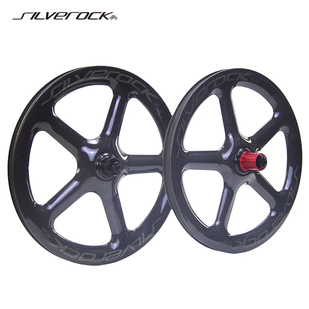 

SILVEROCK-Carbon 5 Spoke Wheels, Disc Brake, 11 Speed for TERN JAVA FNHON, Minivelo Folding Bike, SR-WD5, 20 ", 1 1/8", 451, 406