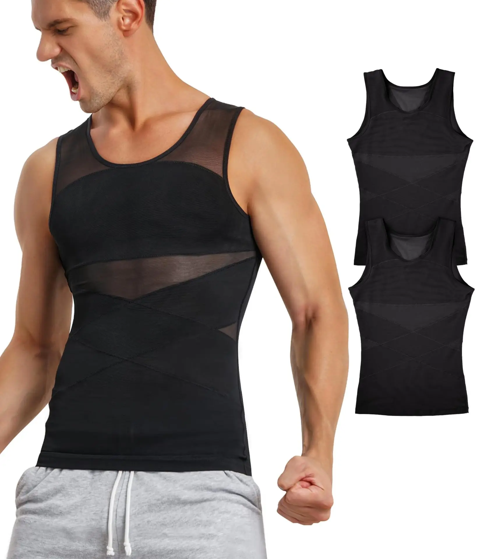 Men Bodysuit Breathable Shapewear Slimming Vest Corset Man Mesh Body Shaper Compression Undershirt Girdle Sleepwear Man Clothes 19 S3dcc81b38fc6488aa048c61cd024335eH