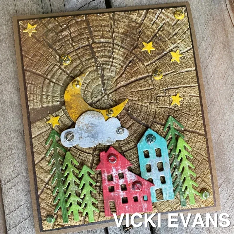 3d Embossed Folder For Handmade Brick Wall Cobblestone Leaves And Letter Background Greeting Card Scrapbook-New