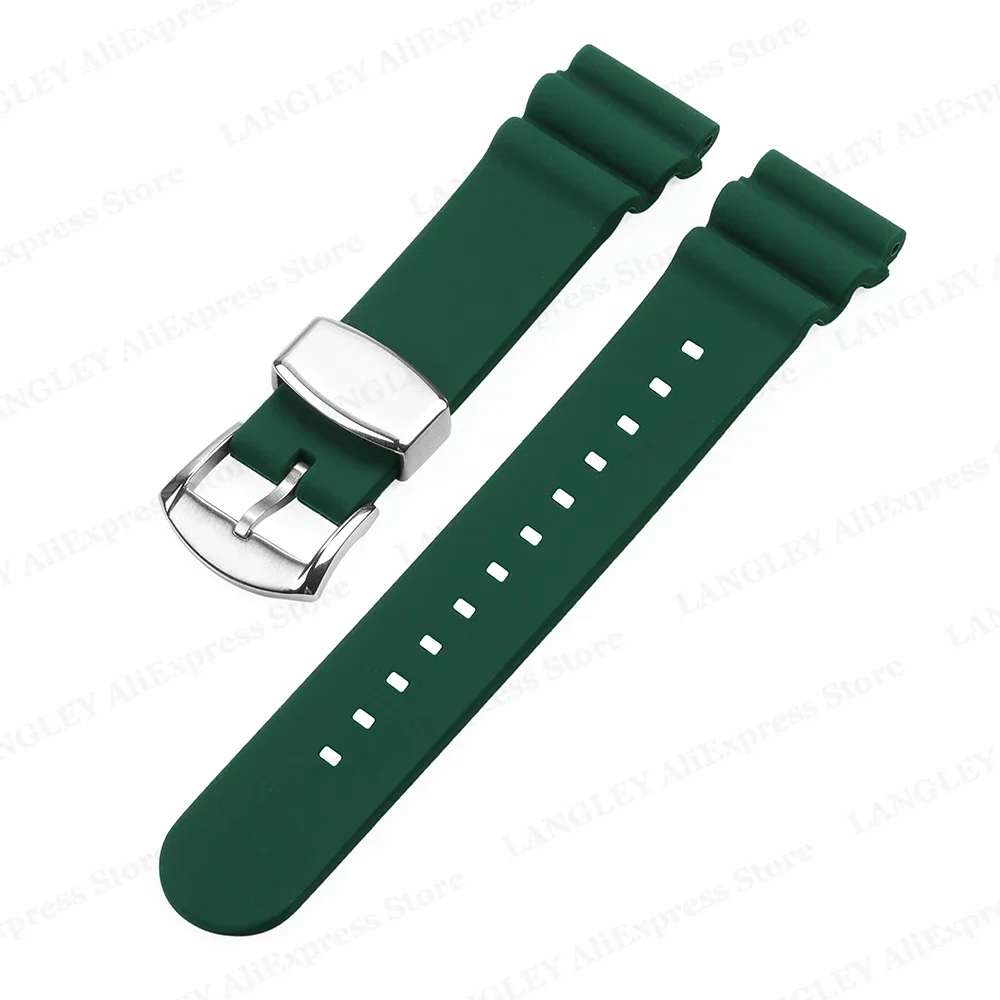 Premium Silicone Watch Band with Ring Clasp and Pin Buckle - Available in 20mm and 22mm
