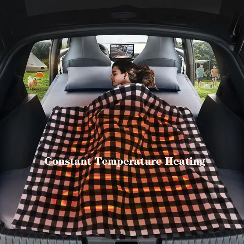 12V Car Electric Heated Blanket Mat For Cold Weather Winter Warm Travel Electric Heated Blanket Mattress For Car Trucks RV Campe