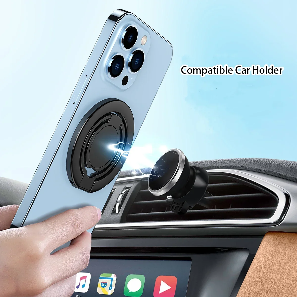 For MagSafe Phone Magnetic Finger Ring Holder Foldable Phone Standfor IPhone 13 14 15 16 Grip Mount Smartphone Accessories