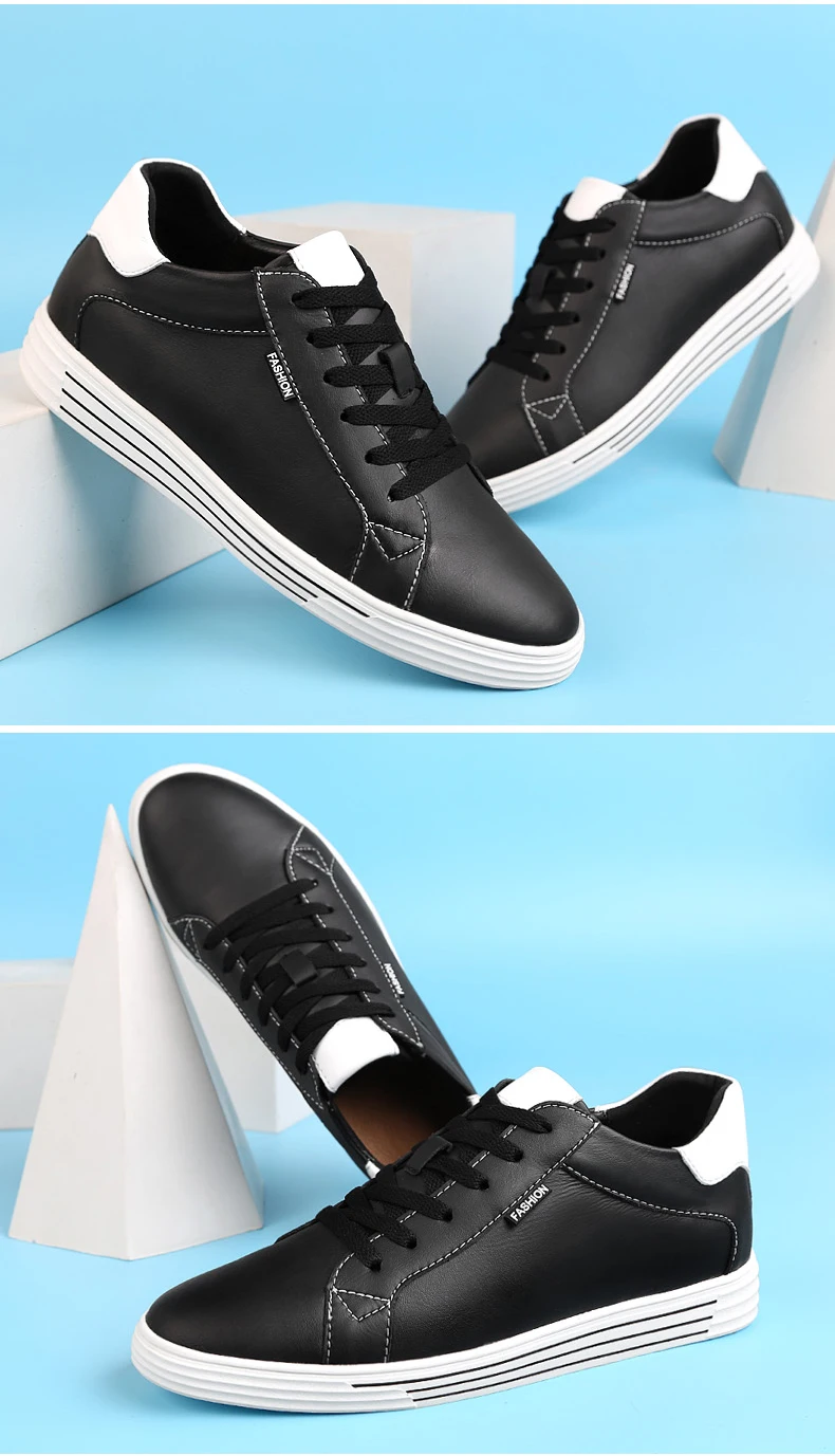 Männer Höhe Zunehmende Schuhe Weiche Aufzug Schuhe Kuh Leder Casual Turnschuhe Für Männliche Mode Lift Erhöhte Einlegesohle Größere Schuhe – Detail 12