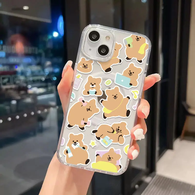 Adorable Bear Quokkas Magsafe Magnetic Phone Case – Soft Clear TPU Cover