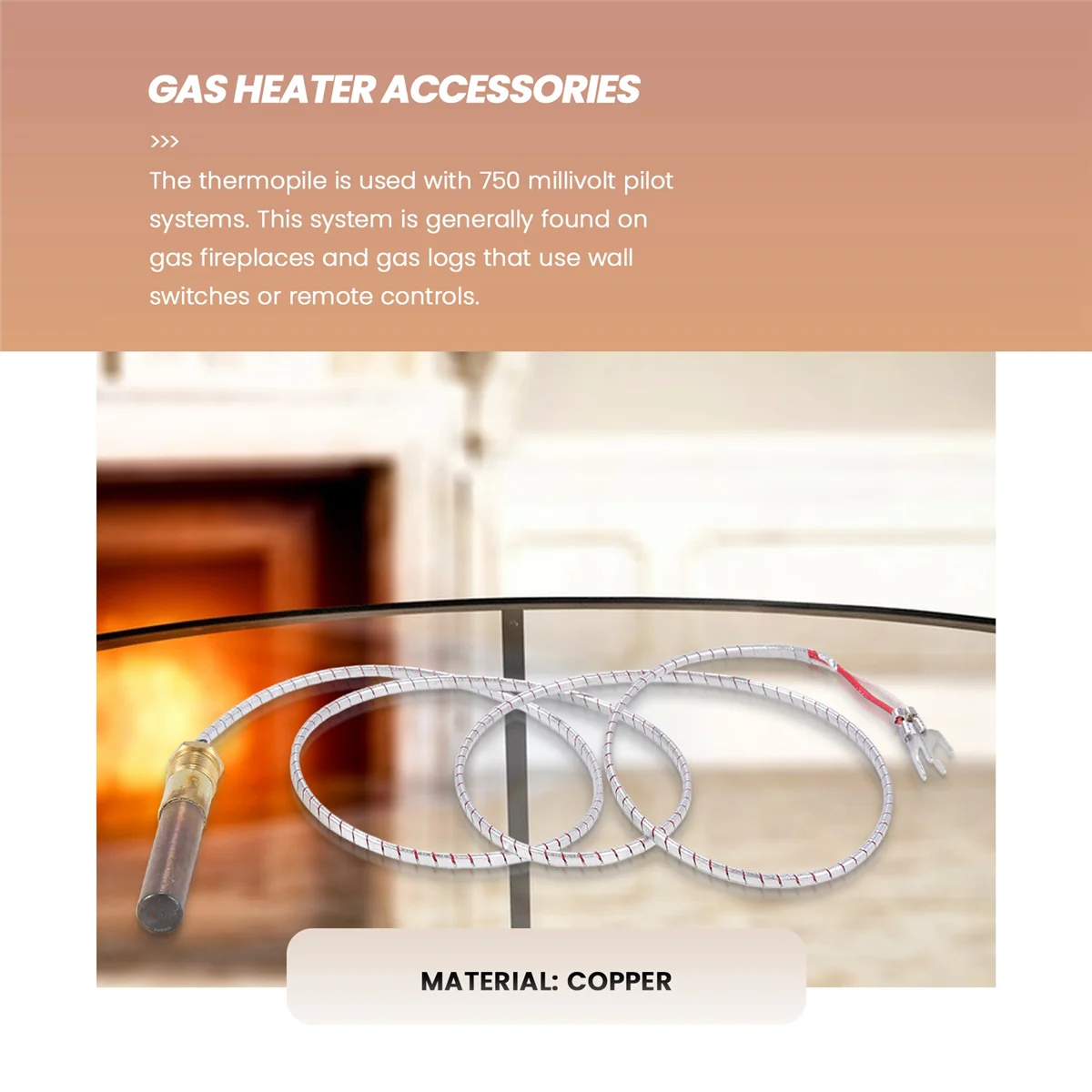 A61T-5Pcs Thermocouple Replacement Thermopile Generator for Gas Fireplace/Water Heater/Gas Fr