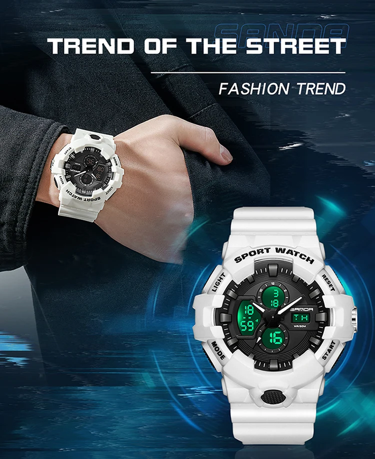 smart heart rate sports watch SANDA G style Top Brand New Sports Men's Watches Luxury Military Quartz Watch Men Wristwatches Waterproof relogio masculino 3131 diving watches for sale