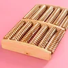 Wooden 6 Row Foot Massager Pain Stress Relief Shiatsu Roller Foot Care Massager Roller Heath Therapy Relax Massage Massager Tool