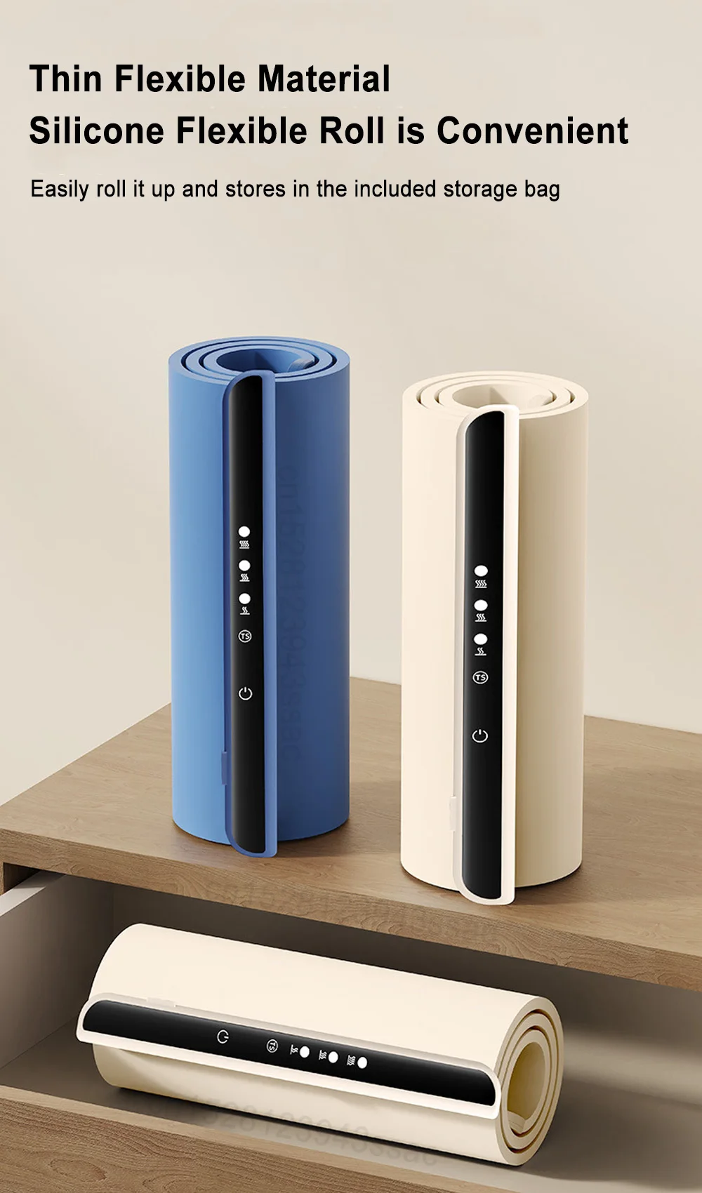 Electric Warming Tray Foldable Food Warmer Fast Heating Portable Dining Table Warmer Food Warmer Mat with Full Surface Heating