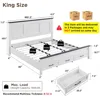 King Wood Bed Frame with 52" Tall Headboard & Footboard, Platform Bedframe with Hidden Storage Drawers, King Bed Frame 2