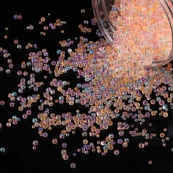 Mini Bubble Ball Beads - Tiny Crystal Glass Beads for DIY Crafting and Nail Art Decor (Pink series)