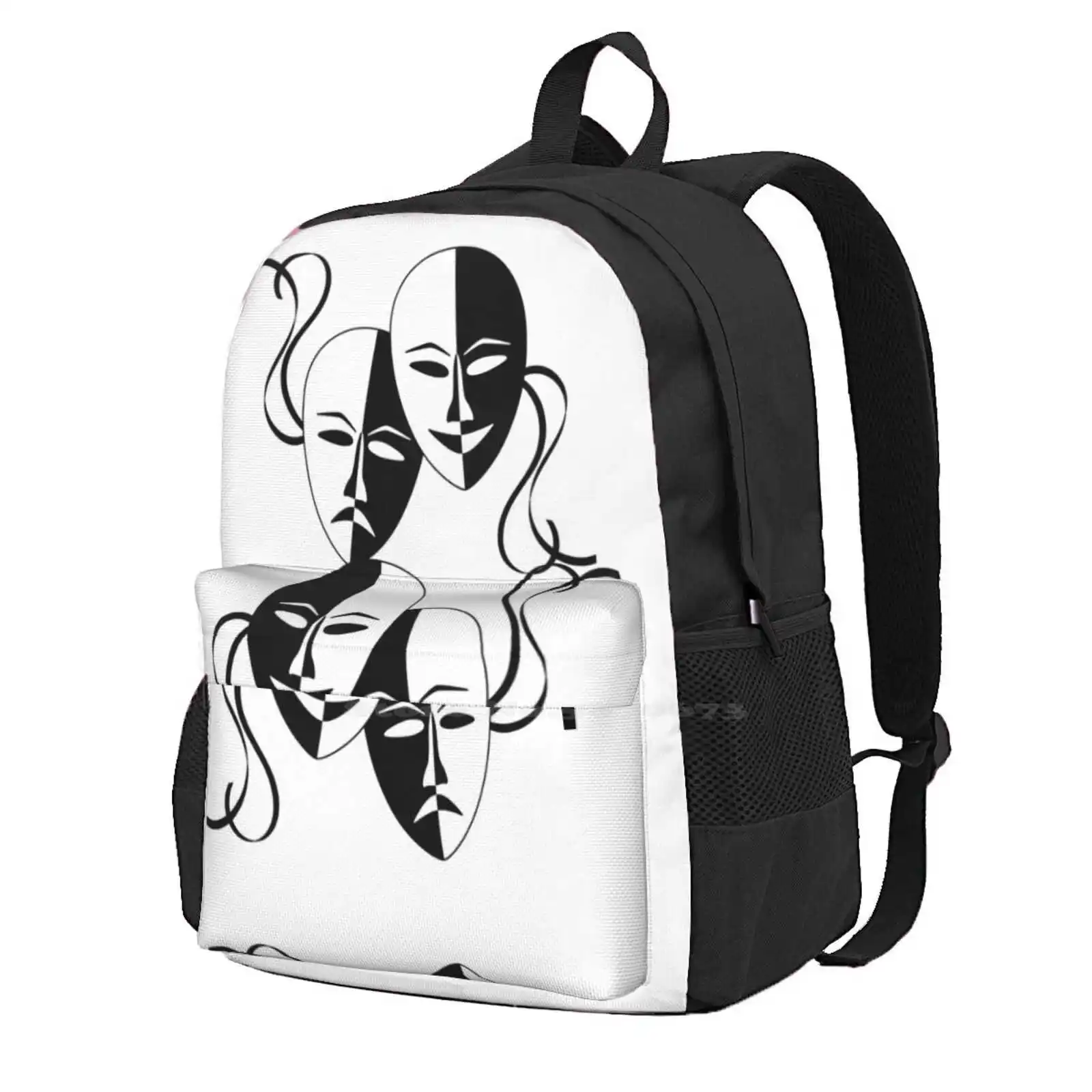 

Theater Masks Teen College Student Backpack Laptop Travel Bags Cute Love Lovely Girl Girls Kind Woman Women Fiminist Life Style