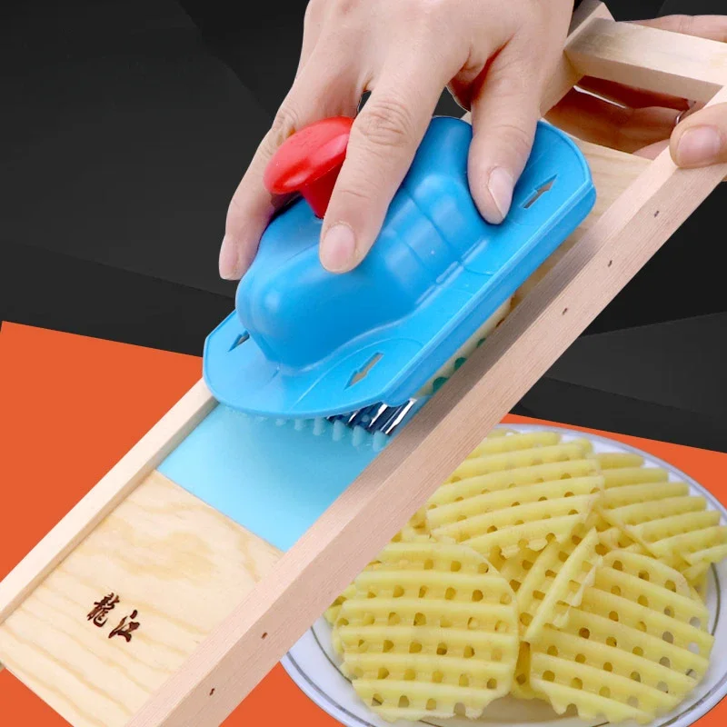 Vegetable Cutter Potato Slicer Cut Potato Grid Artifact Grid Wipe Knife Vegetable Cutter Wave Knife Cut Flower Gadgets Accessories
