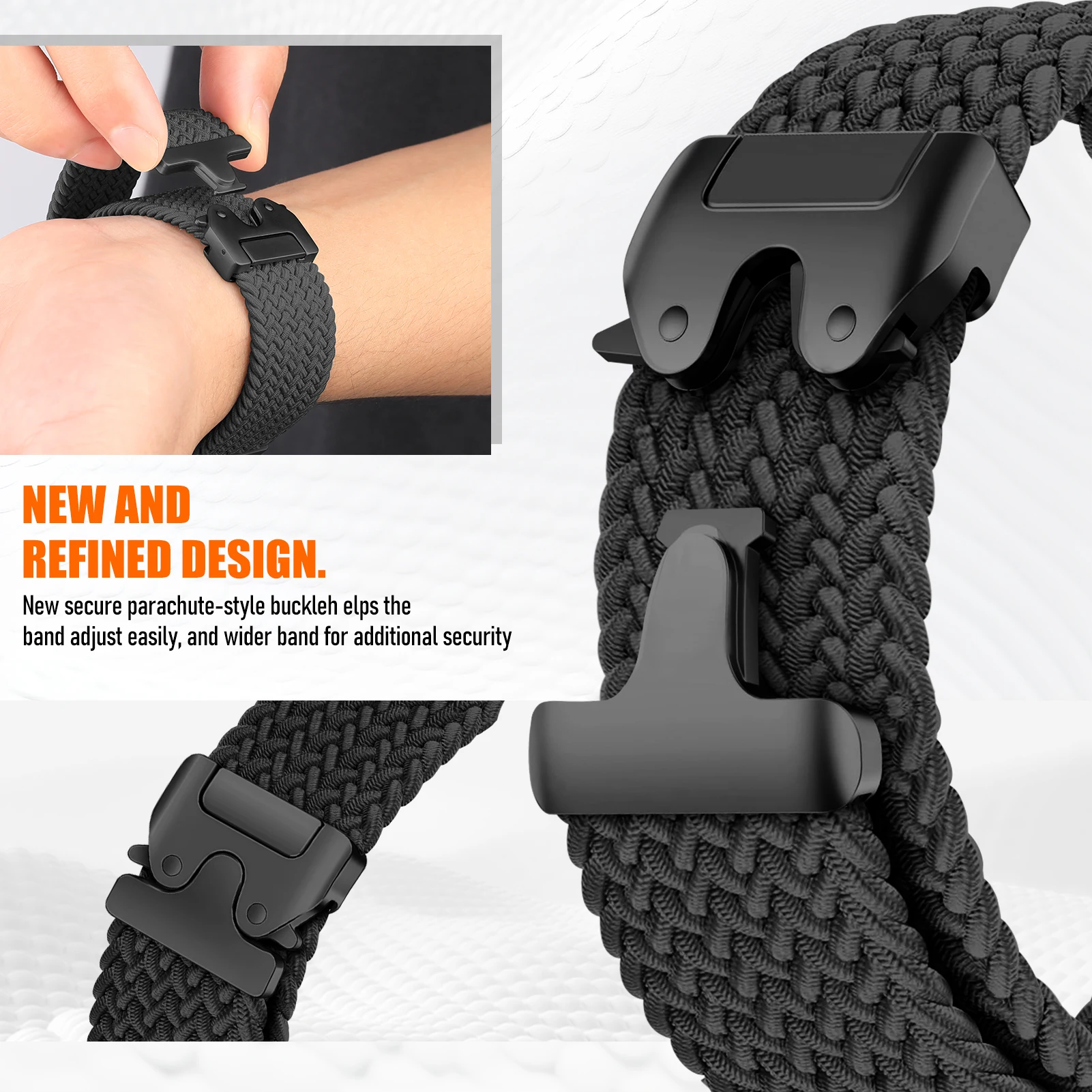 Sport Nylon Loop Bracelet - Parachute Braided Strap Replacement Band