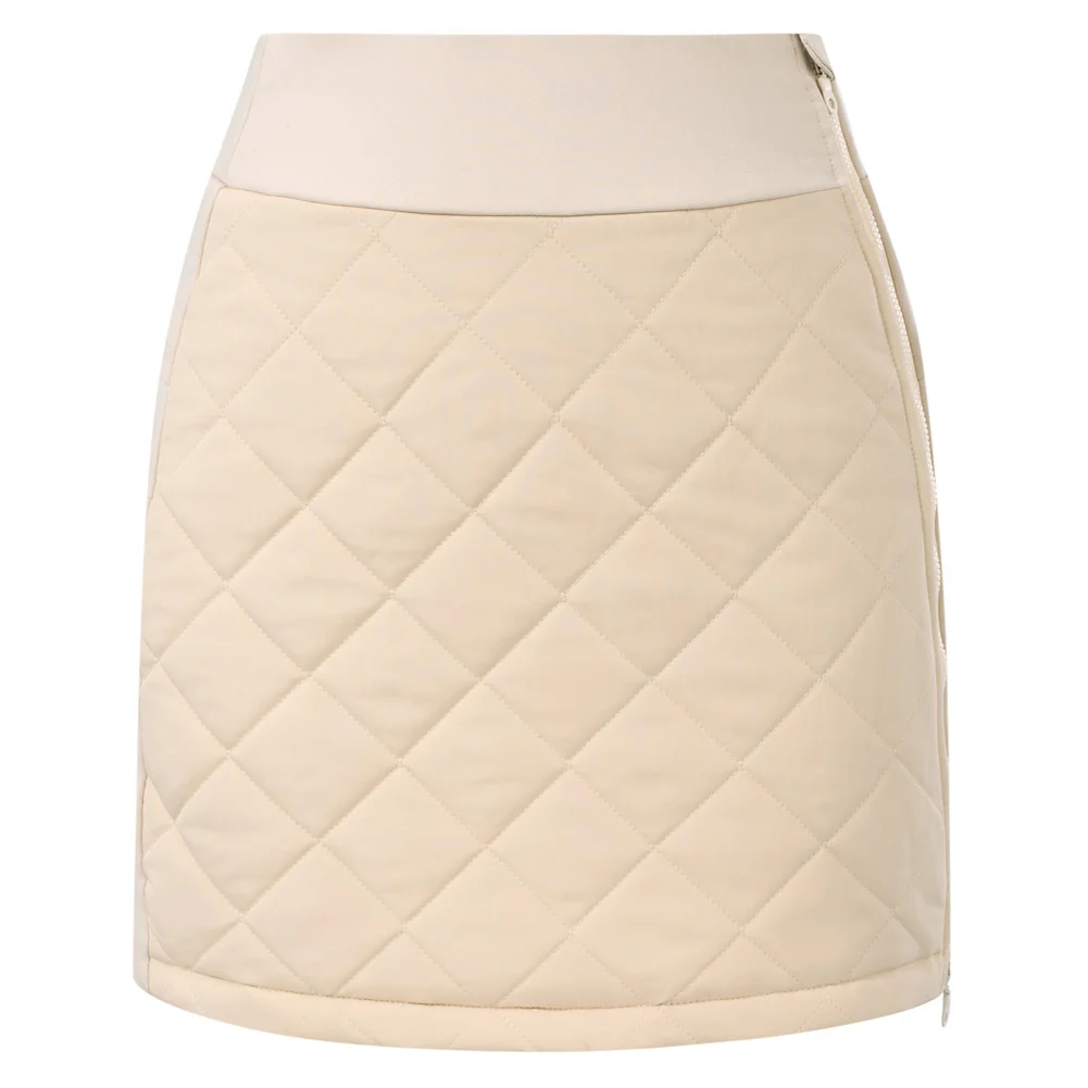 JS Women Padded Sports Skirt Warm Elastic High Waist Zip-up A-Line Skirt Stretchy Skorts Golf Skorts Skirt With Pockets A30