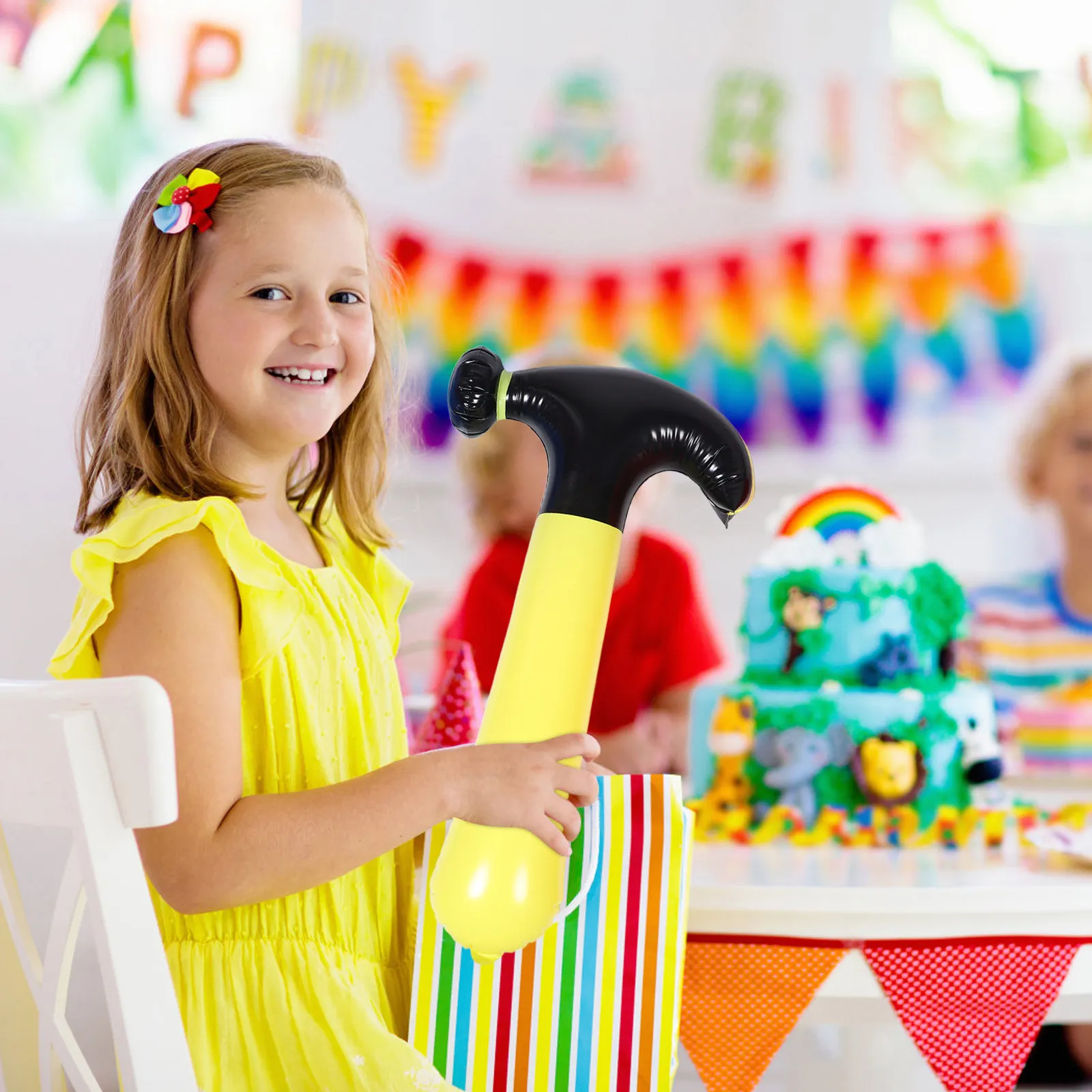 1 세트 어린이를위한 풍선 망치 렌치 드라이버 세트 대화 형 놀이 활기찬 색상 테마 파티 장식