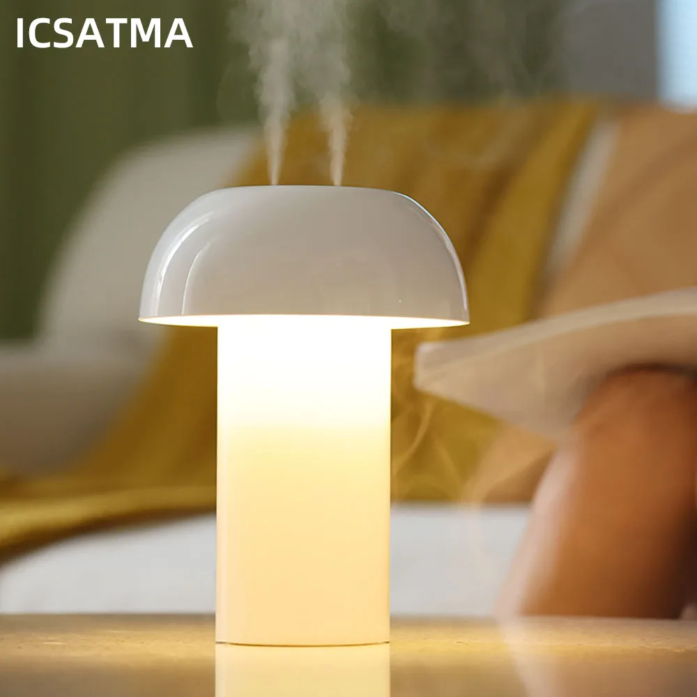 Mushroom Table Lamp Humidifier USB Charging Dimming Night Light Aromatherapy Machine Room Sprayer Atmosphere Light Bedside Lamp