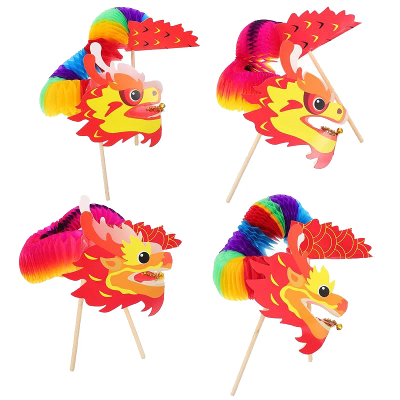 

3D Paper Dragon Craft Material Chinese Dragon Year DIY Handmade Toy New Year Decoration Hanging Ornaments Kids Gift Family Games