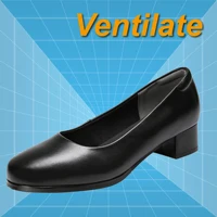 Comfort Middle Heel Genuine Cowhide Shoes For Waiter Airline Stewardess Crew Shopping Trainman Attendant Office Worker 1