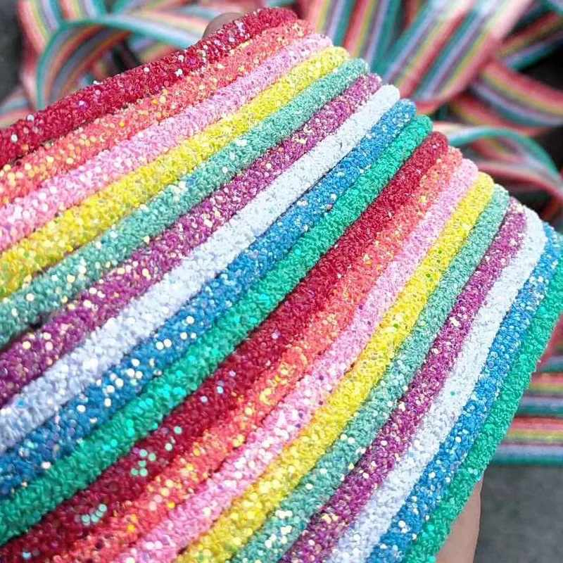1yard 6mm Glitter Sequins Rope Soft Tube Rope String for Clothing Shoes