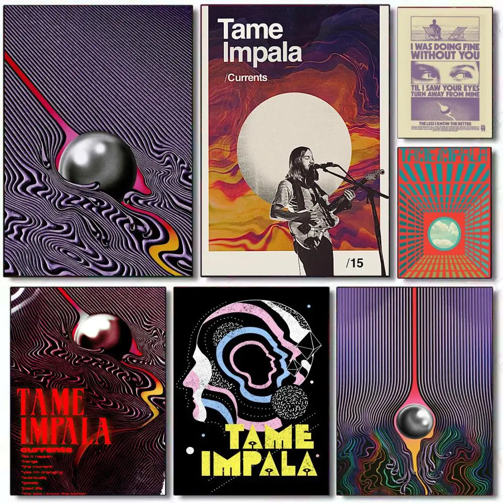 T-tame I-impala Currents Poster Self-adhesive Painting with prints Home bedroom living room decoration 2