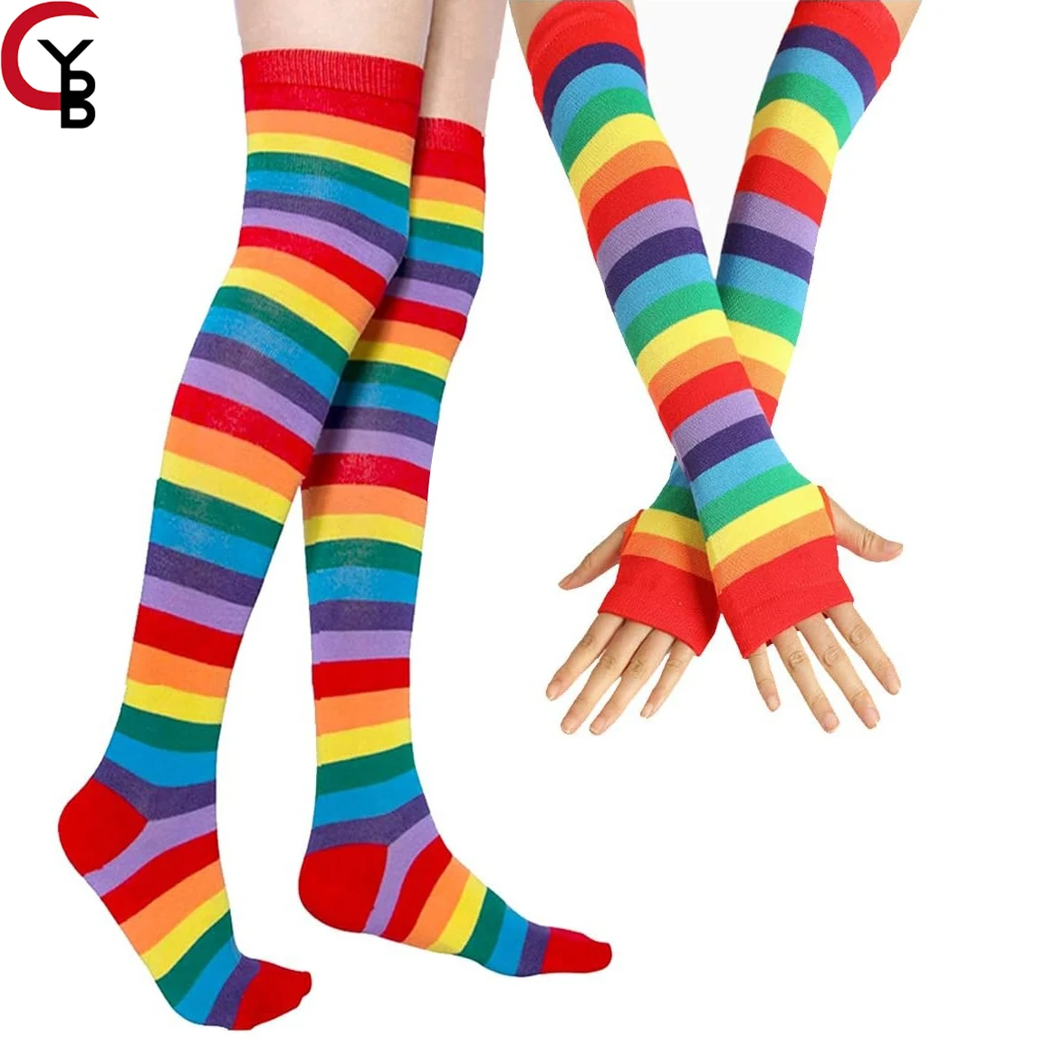Aaronano Calze alte alla coscia taglie forti Calze alte a righe sopra al ginocchio Calze spesse extra larghe per stivali lunghi scaldamuscoli per le donne, Verde, Etichettalia unica