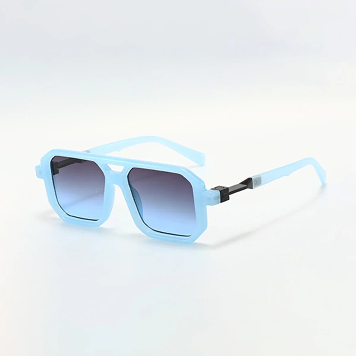 Unisex Transparent Black Square Anti-Blue Light Glasses
