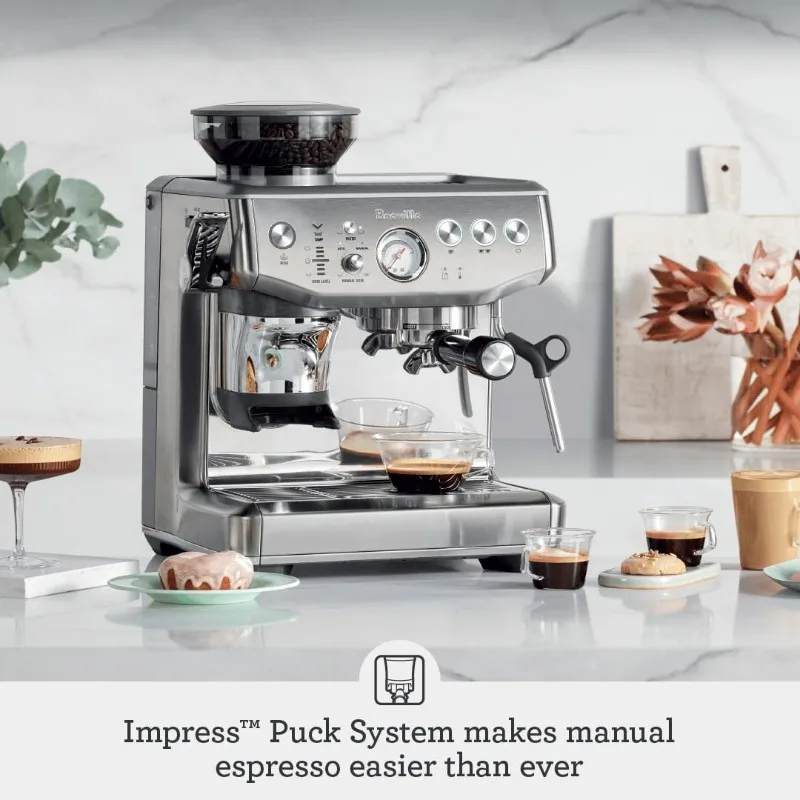 Breville Barista Express Impress Espresso Machine Grinder Milk Frother,Espresso Maker Assisted Tamping,Cappuccino Latte Machine 2