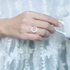 Punk Geometric Pure 925 Sterling Silver Hollow Round Circle Open Rings For Women Girl Anillos LR067 3