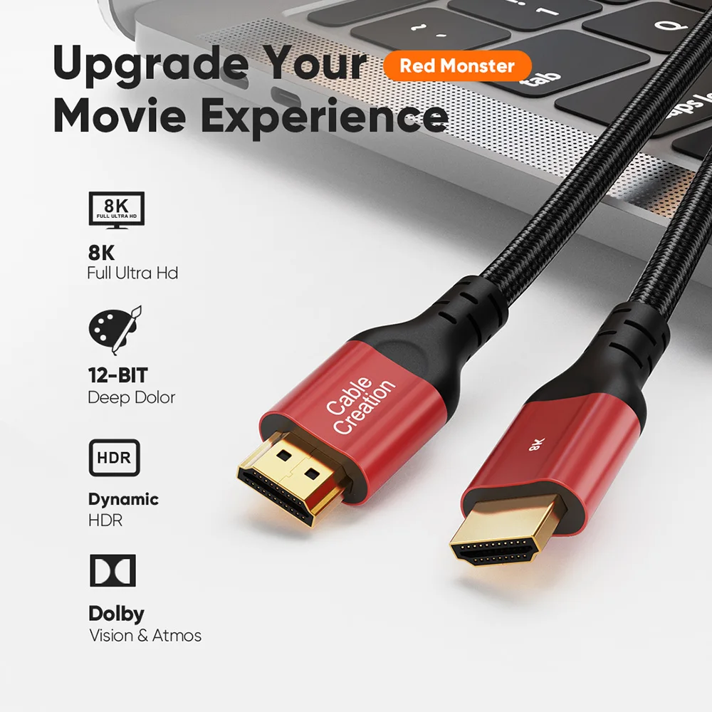 CableCreation 8K HDMI 2.1 Cable HDMI Certified for Xiaomi Mi Box LG TV PS5  HUB 4K 120Hz 48Gbps eARC Dolby Vision HD Video Cable