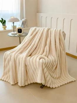 Luxurious Faux Rabbit Fur Throw Blanket 1