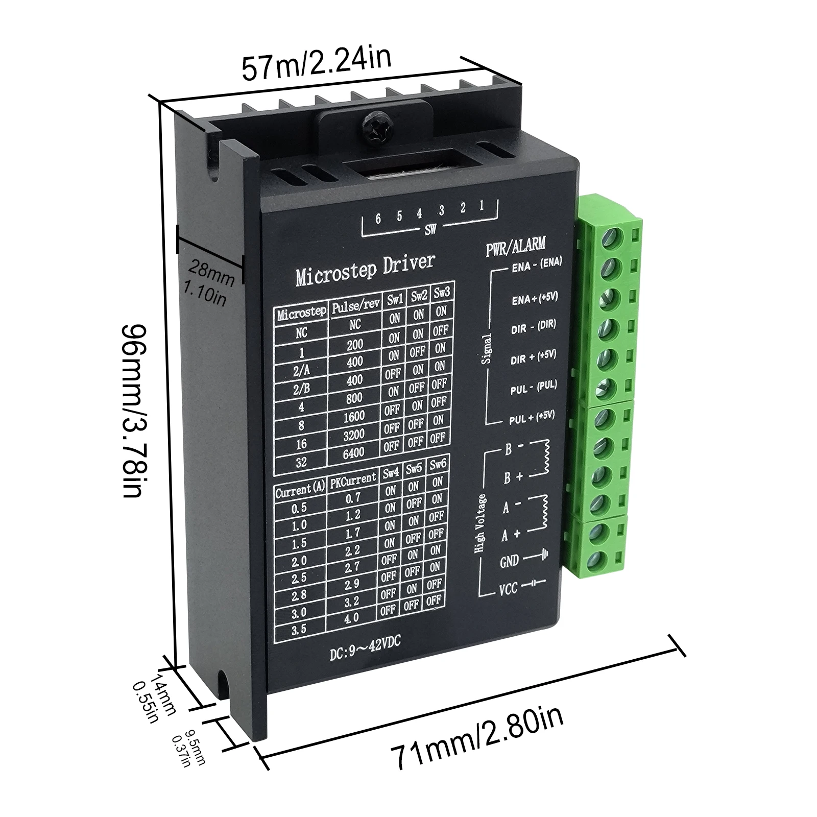 4 축 Nema23 스텝퍼 모터 키트, 1Nm 엔진 4 개, TB6600 마이크로스텝 드라이버 4 개, 전원 1 개, Mach3 컨트롤러 카드 포함