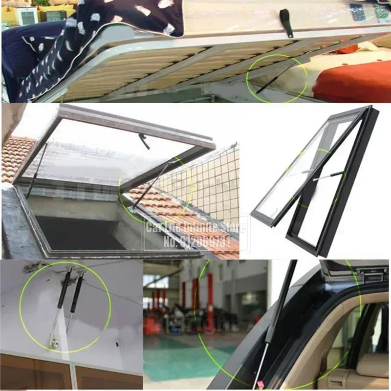 Gas spring gas strut fitting 1100N 2pcs 300-600mm Car Gas Struts Bonnet Hood Trunk Tailgate Shock Lift Strut Support Bar Gas Spring Bus Bed Truck Boat Window