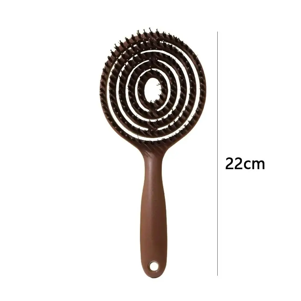 새로운 원형 멧돼지털 헤어 브러쉬, 속이 빈 마사지 엉킴풀이 헤어 브러쉬, 젖은 머리 엉킴풀이 빗, 이발사 도구