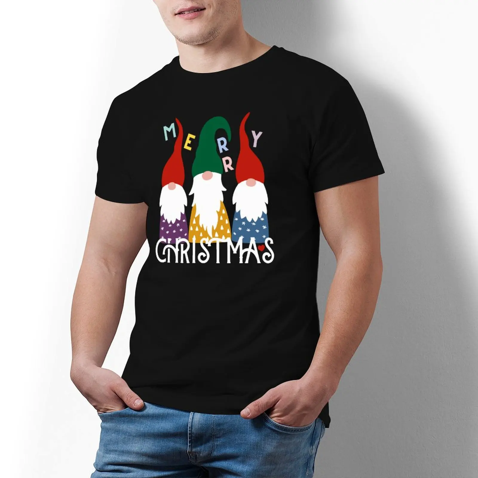 

Christmas Gnomes T-Shirt Happy Christmas Fashion T-Shirts Short-Sleeve Y2K Fun Tshirt Summer Cotton O-Neck Oversize Clothing